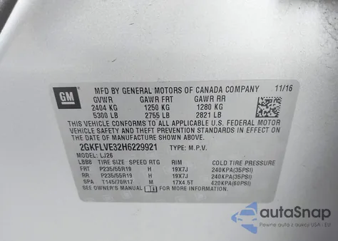 2017 GMC Terrain Denali из США, поврежденный, VIN 2GKFLVE32H6229921